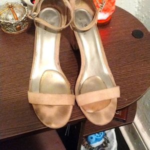 strappy nude colored heels size 11